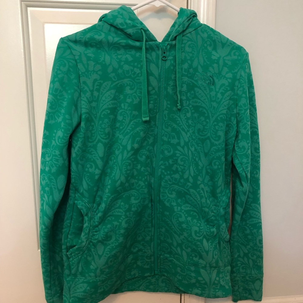 Women’s northface green zip up hoodie